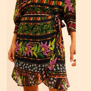 Farm Rio Arya Wrap Mini Skirt, xs, NWOT